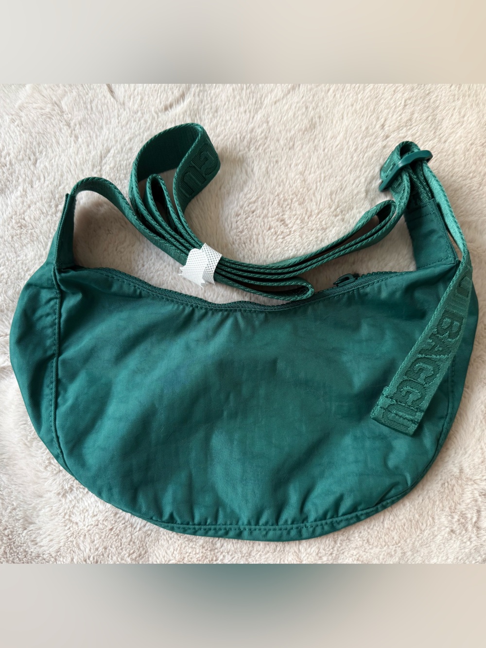 NWT BAGGU Small Nylon Crescent Bag Cypress